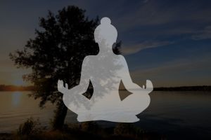 fond de nature avec pictogramme méditation